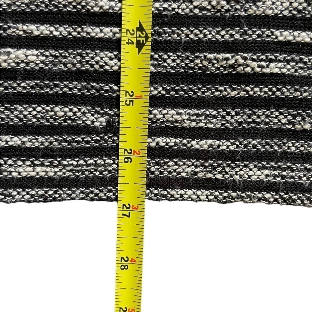 J JILL Women’s long sleeve beige black striped cotton blend textured topSize M - Picture 8 of 9